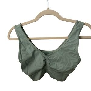 Rhonda Shear Women's Sports Bra Mint Green Size XL Nylon Bralette No Padding‎